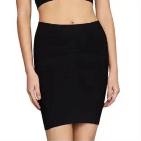 BCBGMAXAZRIA Skirt Womens XXS Black Simone Bandage Bodycon Mini Stretch Rayon - Picture 2 of 7